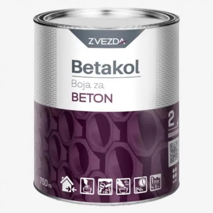 Fotografija ZVEZDA HELIOS BOJA ZA BETON BETAKOL SIVA 0.75L