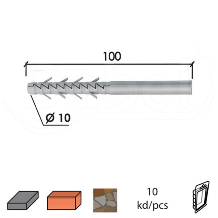 Fotografija RU METAL TIPL 10X100MM SIVA