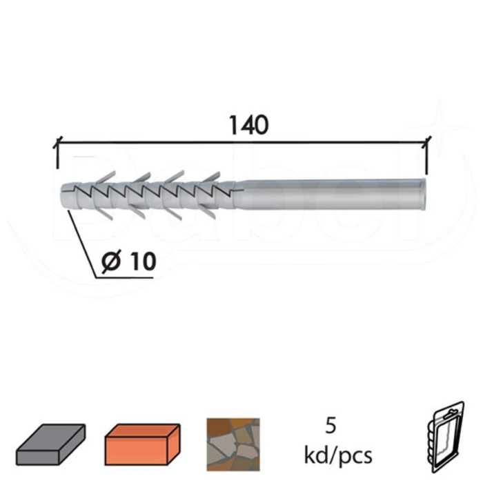 Fotografija RU METAL TIPL 10X140MM SIVA