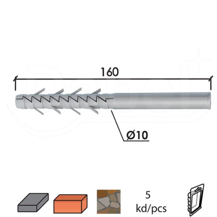 Fotografija RU METAL TIPL 10X160MM SIVA