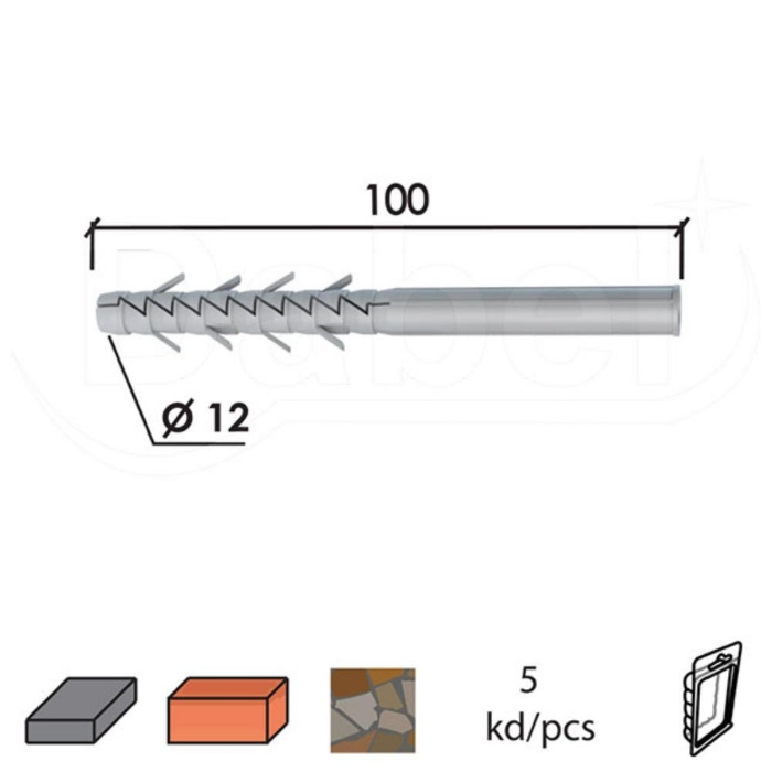 Fotografija RU METAL TIPL 12X100MM SIVA