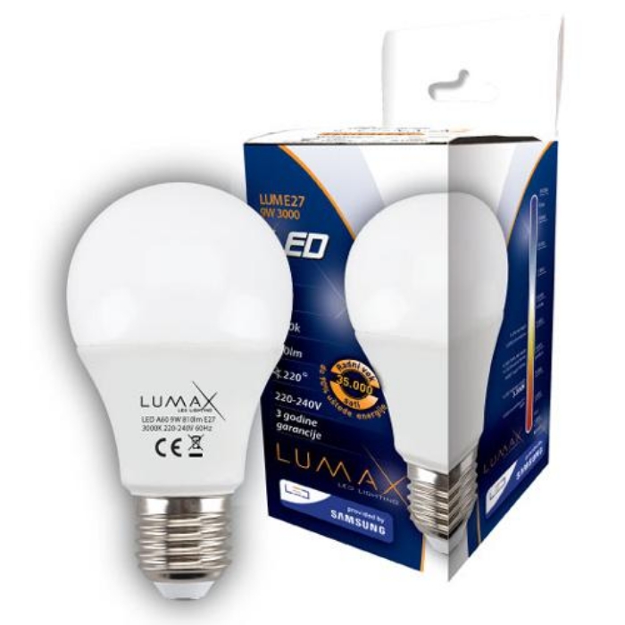 Fotografija LUMAX LED SIJALICA E27-09W 3000K