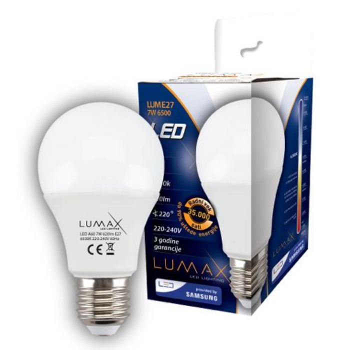 Fotografija LUMAX LED SIJALICA E27-07W 6500K