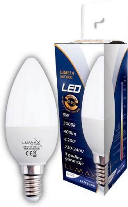 Fotografija LUMAX LED SIJALICA E14-05W 3000K