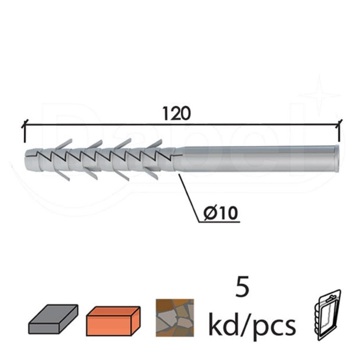 Fotografija RU METAL TIPL 10X120MM SIVA