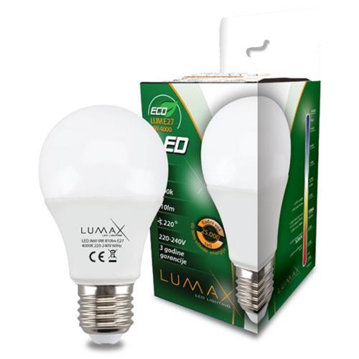 Fotografija LUMAX LED SIJALICA E27-09W 6500 EKO