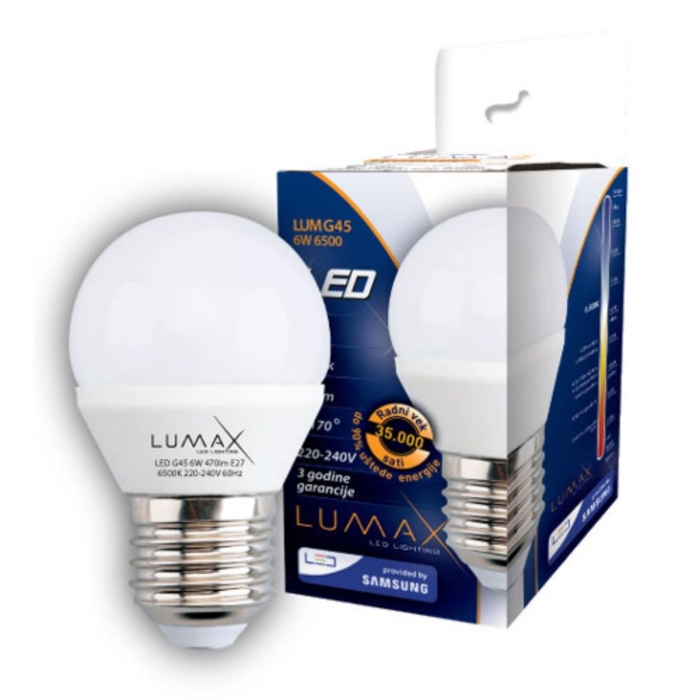 Fotografija LUMAX LED SIJALICA G45-8W 6500K