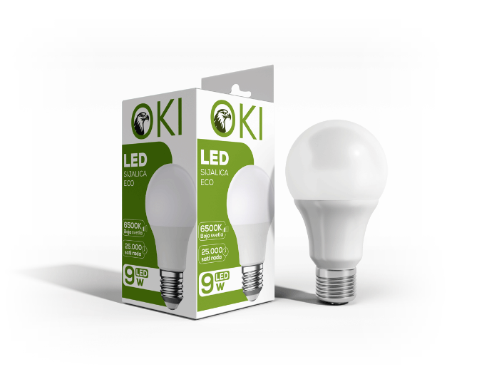 Fotografija OKI LED SIJALICA ECO A60 9W E27 6500K